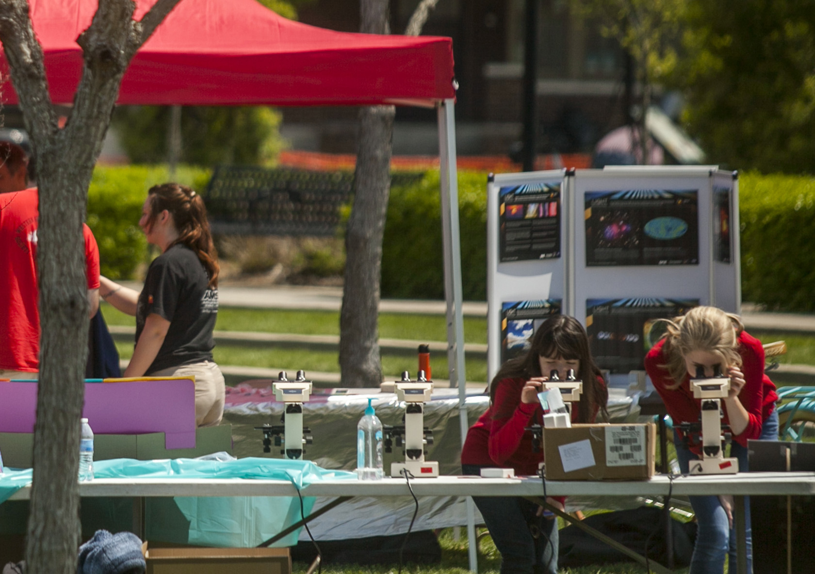 WKU's Microbiology Club shared microscopes at the 2015 SKy Science Festival