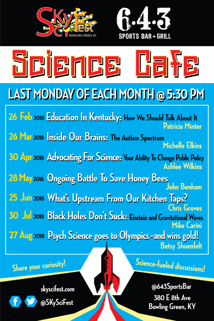 2018 schedule, Bowling Green's Science Cafe