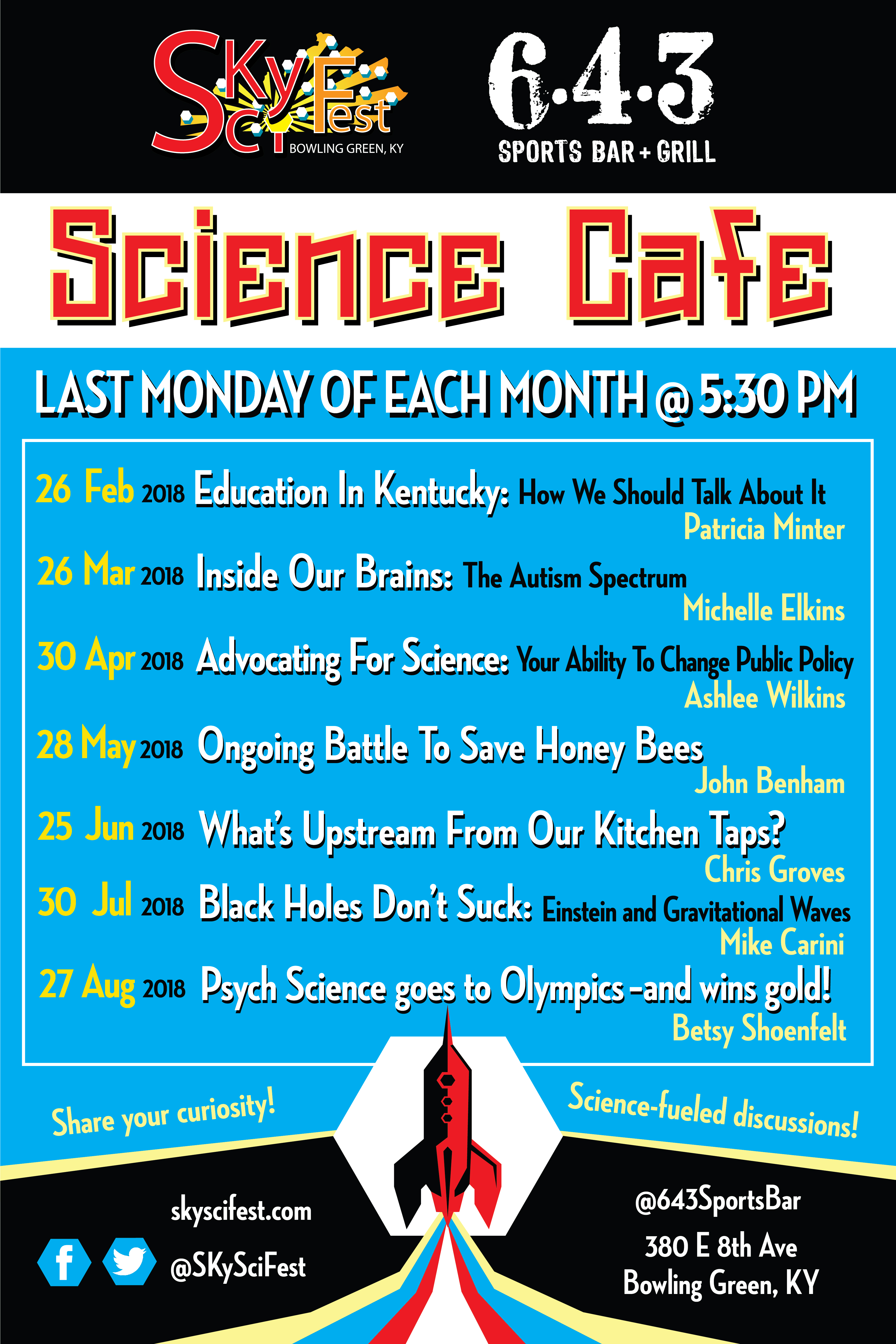 2018-19 schedule, Bowling Green's Science Cafe